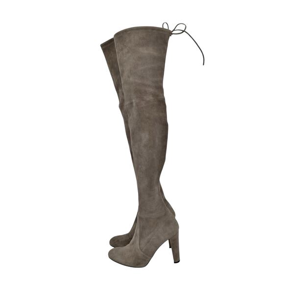 Stuart Weitzman Womens Highland High Heel Over the Knee Boot US 6 Grey Suede GUC - Picture 7 of 11